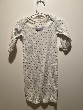 Carter's White Nightgown with Blue and Gray Dot Print